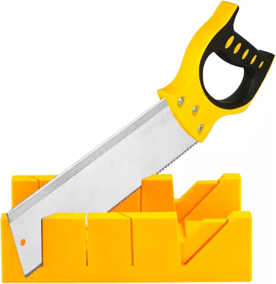 Kit Gabarito Com Caixa Esquadria Serrote Corta Ângulos (13 Polegadas)