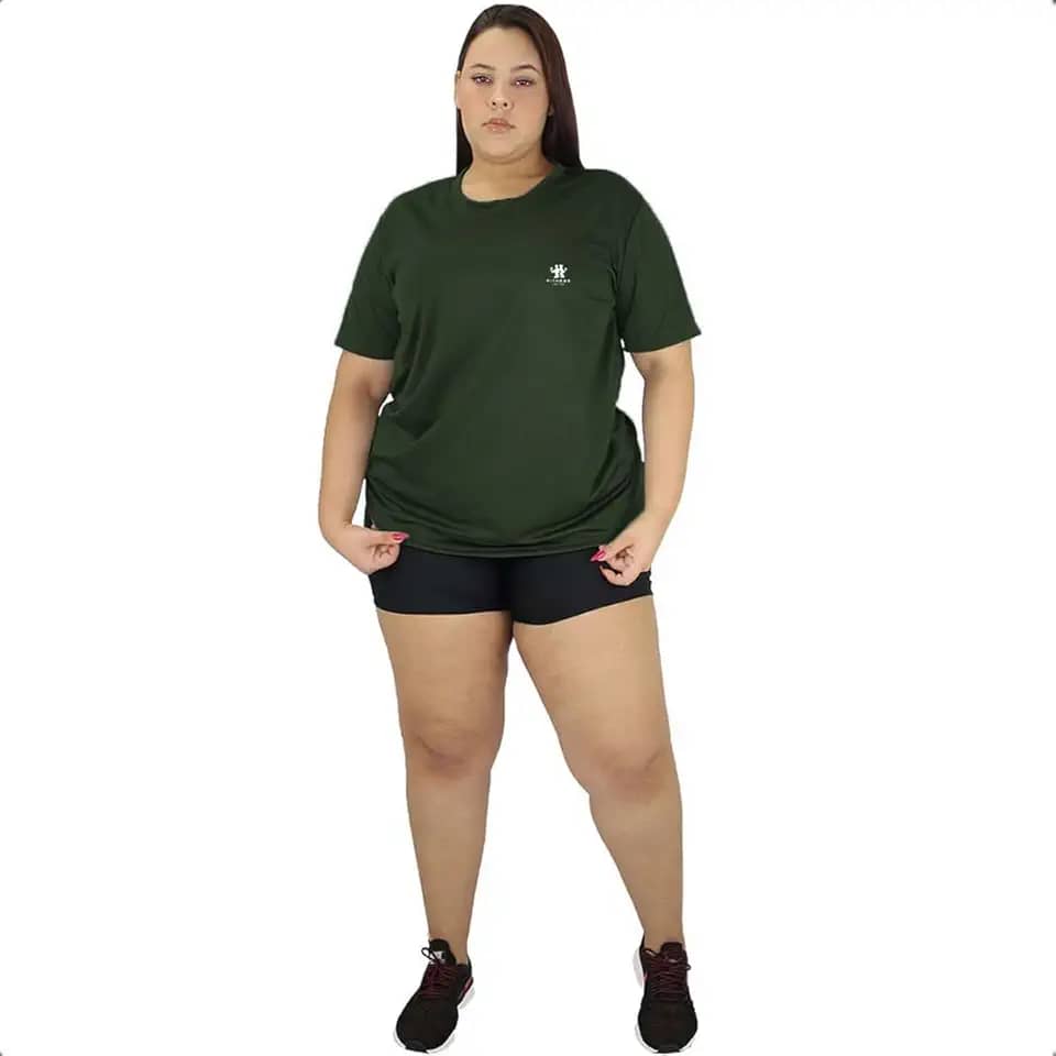 Camiseta Dry Fit Plus Size Feminina – Academia & Fitness | Alta Elasticidade, Anti Suor e Conforto