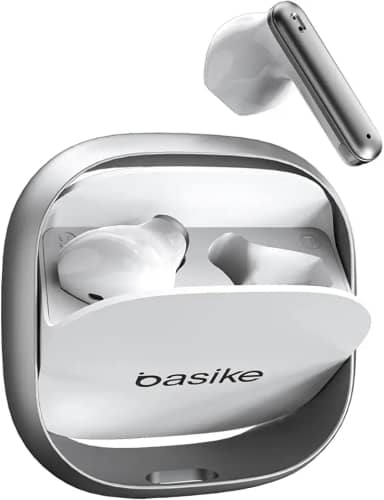 Fone de Ouvido Bluetooth TWS Basike G20-H Estéreo, Toque Sensível, 6h de Música, Bateria Recarregável, Bluetooth 5.4 (Branco)