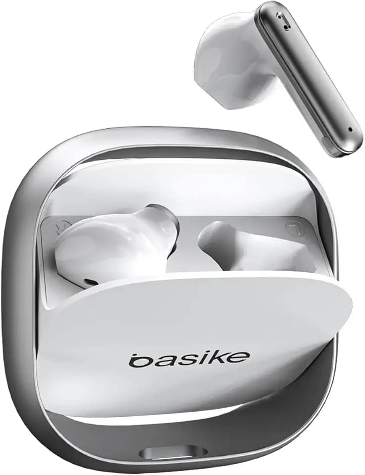 Fone de Ouvido Bluetooth TWS Basike G20-H Estéreo, Toque Sensível, 6h de Música, Bateria Recarregável, Bluetooth 5.4 (Branco)