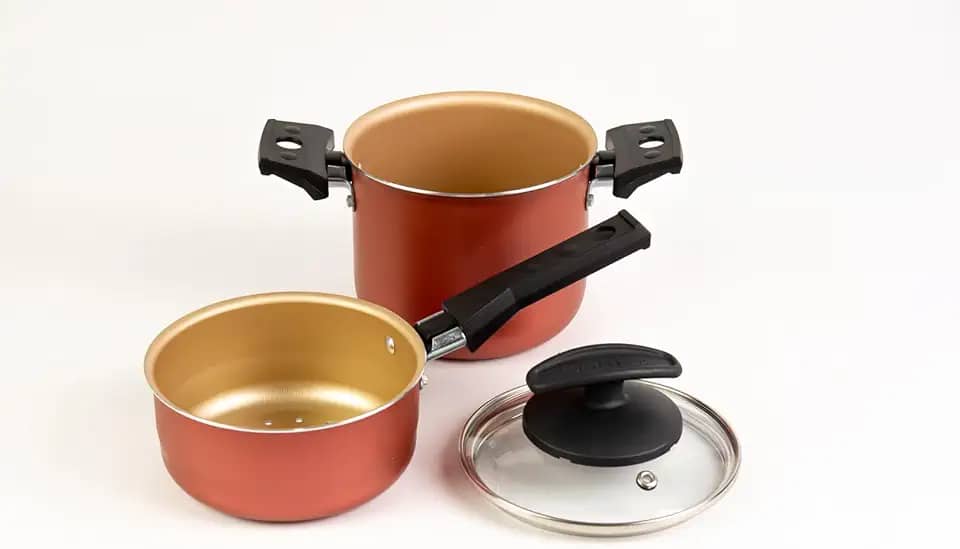 Alumínio Fortaleza 136112 Cuscuzeiro/Caldeirão 12 C/Tpa Vidro, Cereja