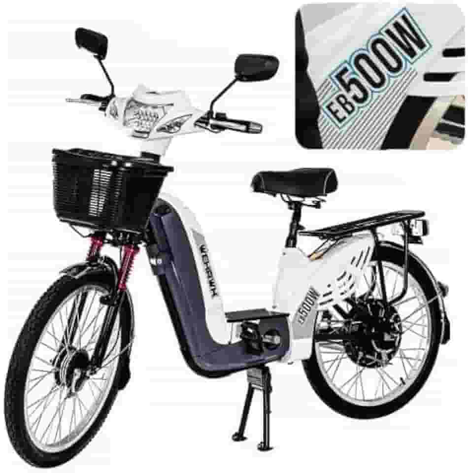 Bicicleta elétrica Wehawk SB500 48V aro 24 cor branco