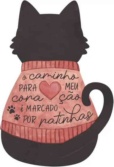 Placa Decorativa Fofinha Gato Gatinho Pet Frase 16,5x24