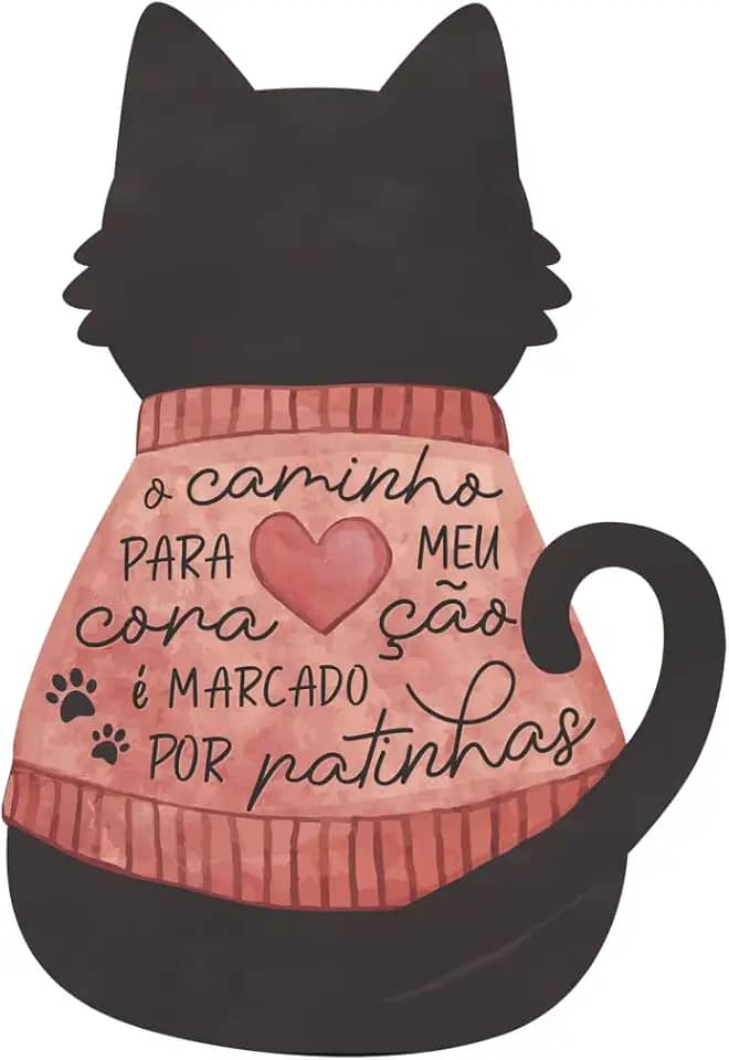 Placa Decorativa Fofinha Gato Gatinho Pet Frase 16,5x24