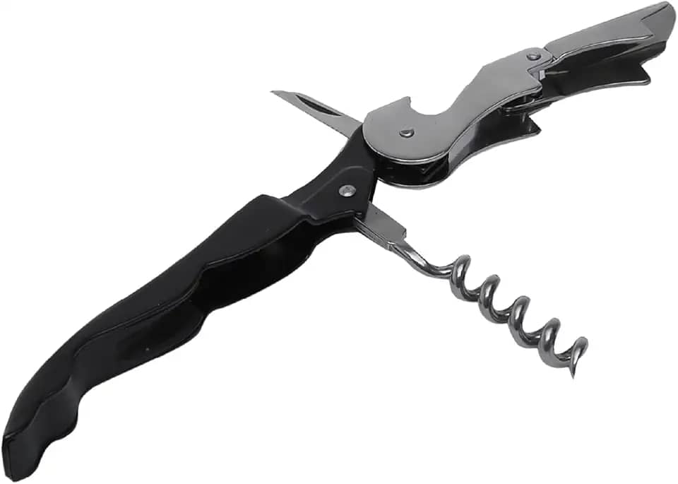 WOLFF - Saca-Rolhas de Inox 2 Estágios 13cm x 2cm - Preto