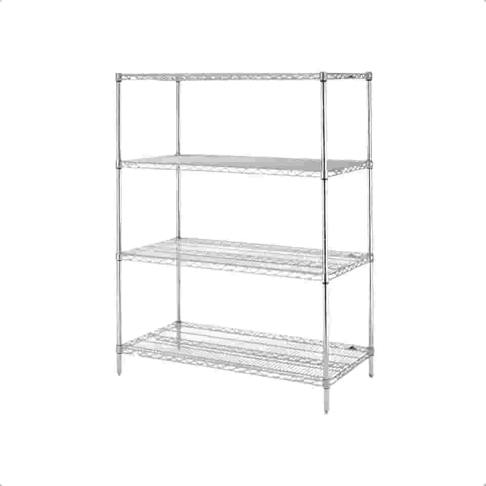 Estante Aço Cromado 4 prateleiras 120 x 45 x 180 cm - Duratec