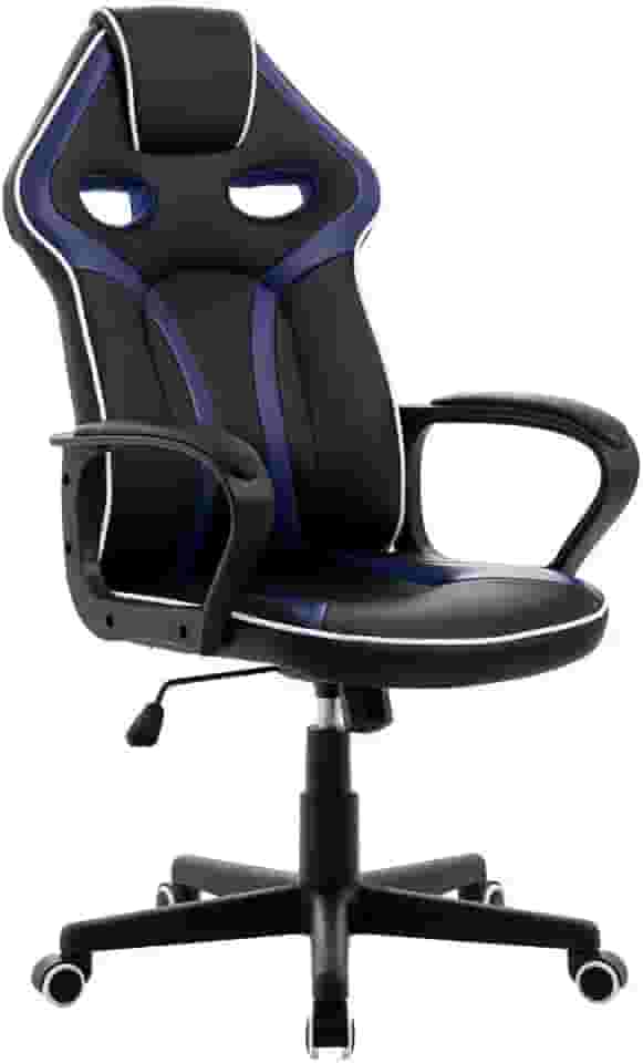 Cadeira Gamer Pelegrin em Couro Pu Pel-3017 Preta e Azul