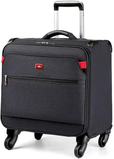 Mala De Bordo Alto Padrão Swiss Executiva Rodas 360° Avião Viagem Premium Masculina Feminina 46x42x26cm (Preto)