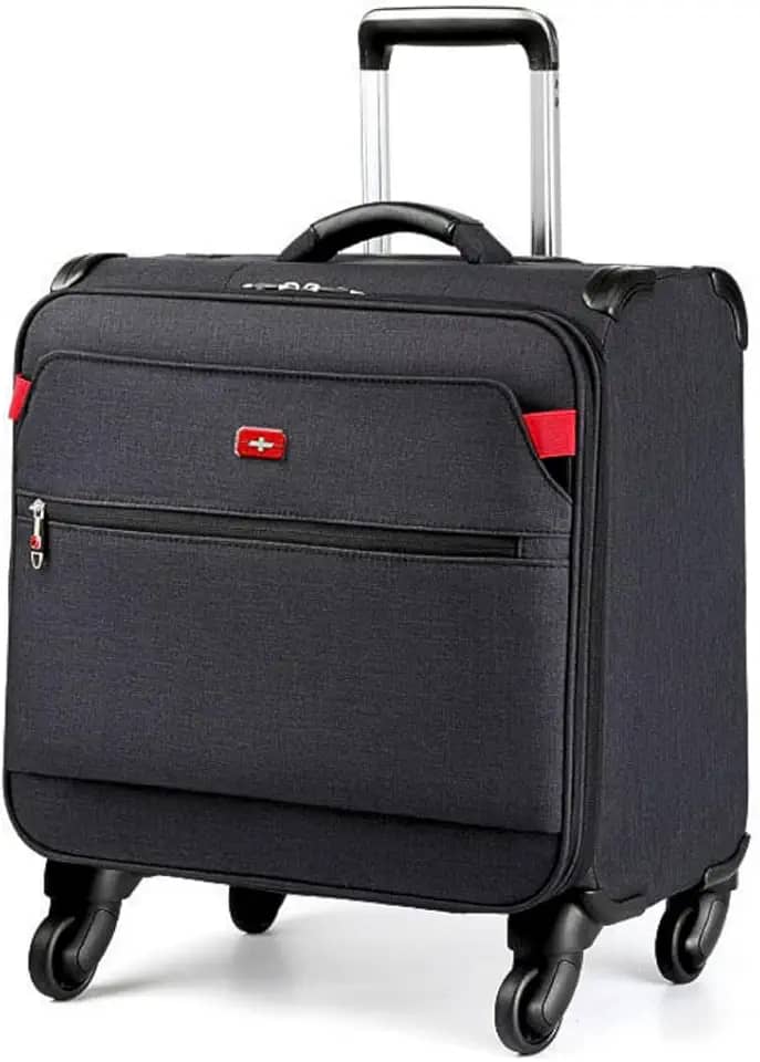 Mala De Bordo Alto Padrão Swiss Executiva Rodas 360° Avião Viagem Premium Masculina Feminina 46x42x26cm (Preto)
