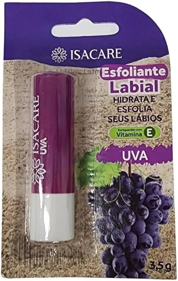 Esfoliante Labial Uva, Roxo, Isacare, 3.5 g