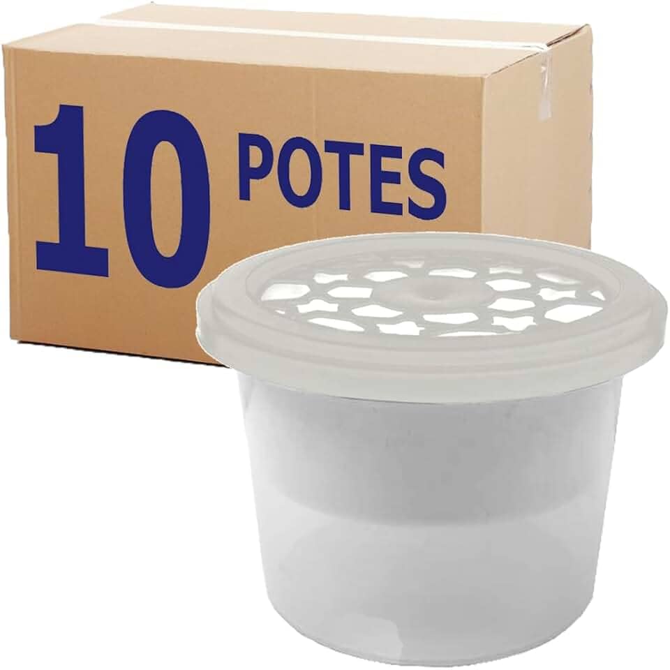 Kit 10 Pote Anti Umidade Evita Mofo E Mau Cheiro Tampa Transparente