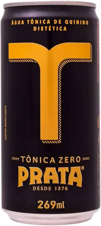 Tônica Zero Prata, Lata 269ml Águas Prata QS1LL Sabor Água Tônica Zero 200ml