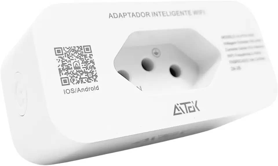 Tomada Inteligente Smart Compacta WiFi com Controle por App Agendamento Bivolt 2.4 GHz Automação Residencial Casa Inteligente