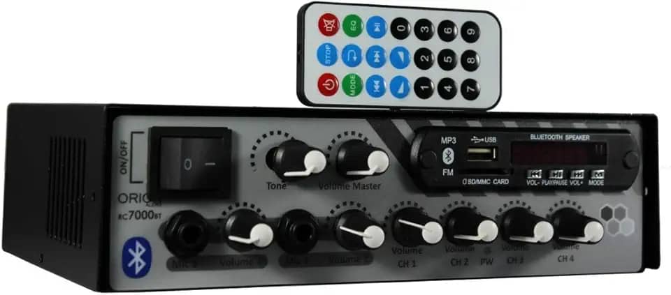 Amplificador de som ambiente 4 canais com 500W BT ORION RC-7000
