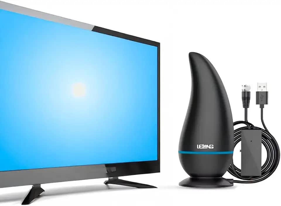 Antena Digital Interna/Externa para TV, Amplificada 25dBi, Cabo 3m, UHF/VHF/FM, HDTV