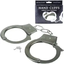 Algema de Metal com Par de Chaves e Trava de Segurança Cromado - Youvibe REF:AL001