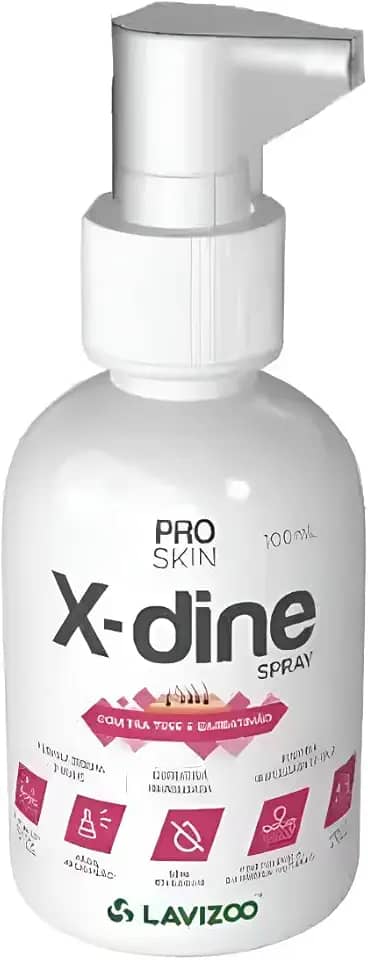 X Dine Spray Lavizoo 100ml Clorexidina Antisséptico Cicatrizante para Cães e Gatos