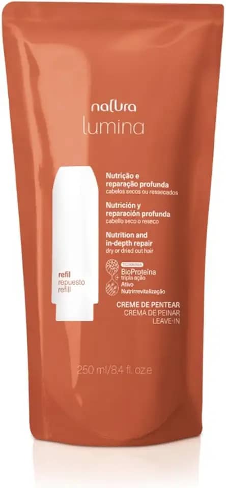 LUMINA CABELOS SECOS CREME PENTEAR SELADOR DE CUTÍCULAS PARA NUTRIÇÃO E REPARAÇÃO PROFUNDA REFIL 300ML