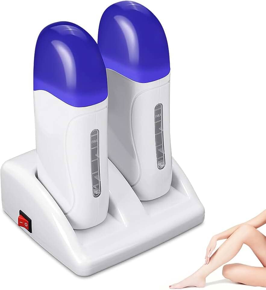 Kit Depilação Cera, Termocera para Depilação, Aquecedor de Cera Roll On, Kit Base Dupla com 2 Aquecedores de Cera Roll-On, Base Dupla + 2 Rollon