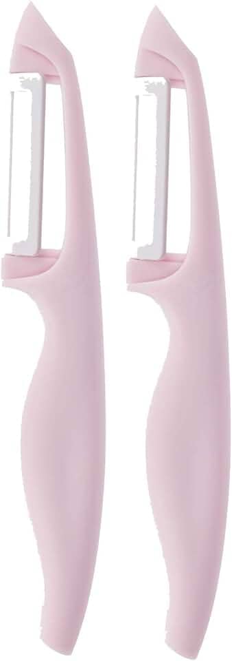 Descascador profissional de batata de maçã vegetal com lâmina giratória de cerâmica – Pacote com 2 – descascador de faca de vegetais para chef