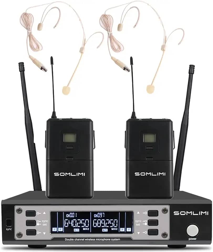 SOMLIMI original EW135G4 Sem Fio Microfone Profissional para Cantares Performances dePalco Karaoke Conferenciada lgreja Palestr (135-headset)