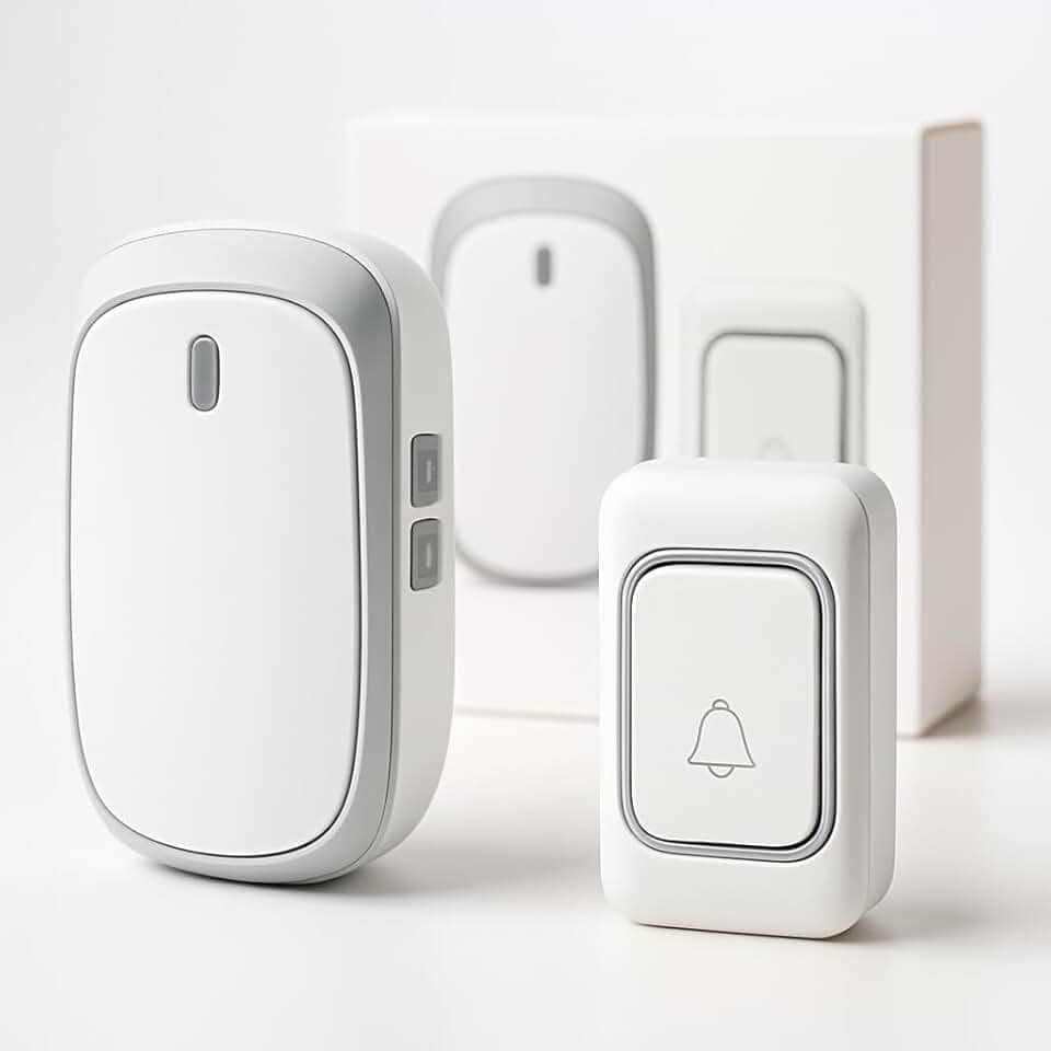 Campainha Sem Fio Residencial, Bivolta 110-220V, Longo Alcance de Comunicação, Não Precisa de Cabos, Resistente a Chuva, Kit Completo Com Campainha, Receptor, Pilha e Fixadores, 36 Tipos de Toques
