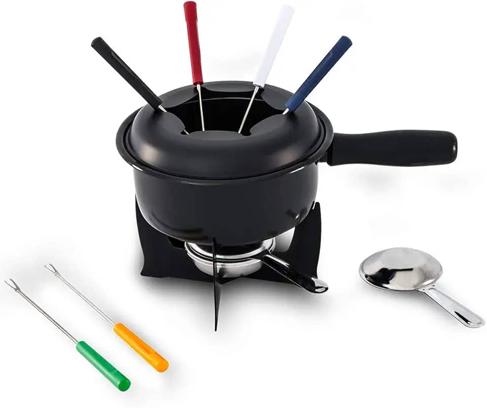 Conjunto para Fondue com 10 Pecas, Brinox, Preto
