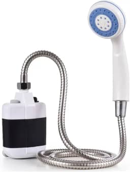 Chuveiro De Acampamento Ao ar Livre Camping Sobrevivencia Portatil Recarregavel Bomba Potente Vasão dágua 4 L/m