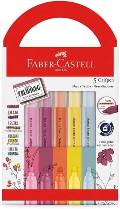 Marca-texto Grifpen com Cheirinho Faber-Castell, Revigora & Energiza - MT/ES5REZF