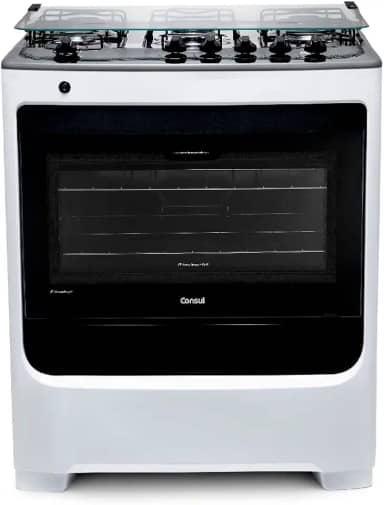 Fogão de Piso Consul 5 Bocas Branco com Acendimento Automático e Botões Removíveis - CFS5NAB BIVOLT