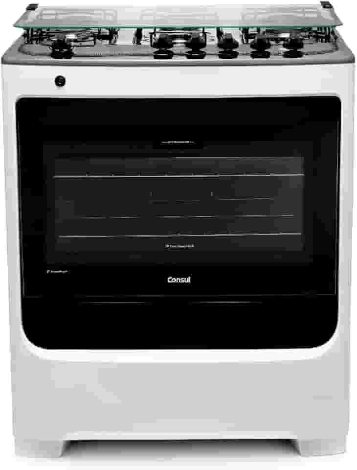 Fogão de Piso Consul 5 Bocas Branco com Acendimento Automático e Botões Removíveis - CFS5NAB BIVOLT