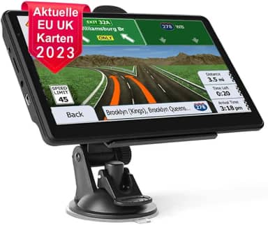 NEWFUN GPS camiões profissionais, 7 polegadas GPS carro, navegador GPS carro, GPS camiões profissionais, 2022 atualizações de mapas da Europa para toda a vida, para camiões e carros