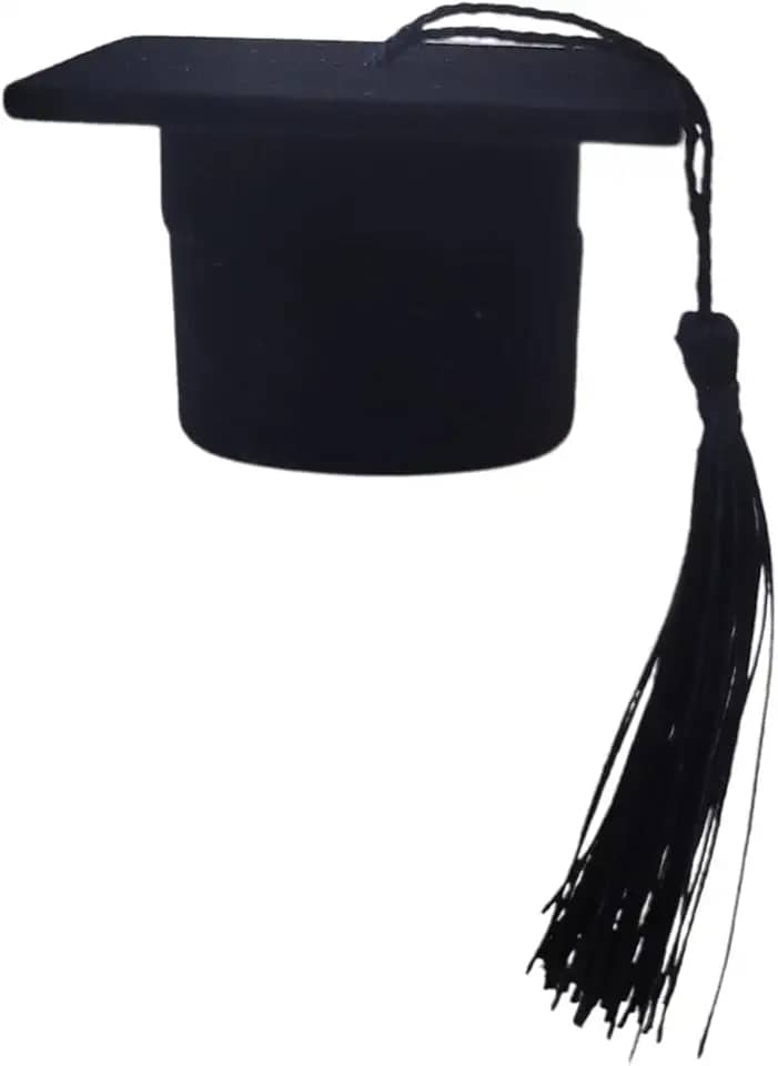 Caixinha De Veludo Para Anel De Formatura Modelo Capelo Estojo Azul ou Preta (Preto)