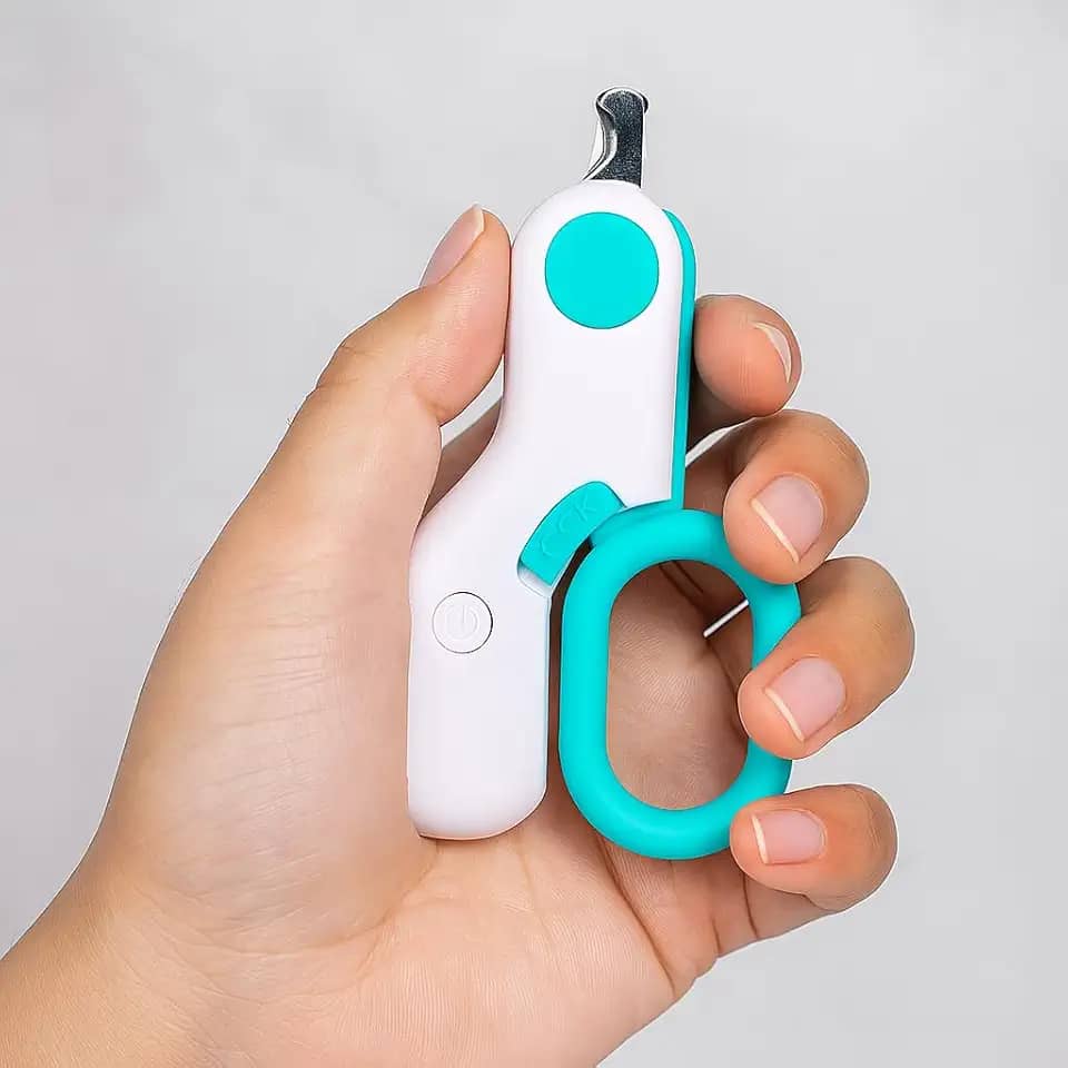 Mini Cortador de Unha com Iluminação LED para Pets – Alicate para Cachorros e Gatos
