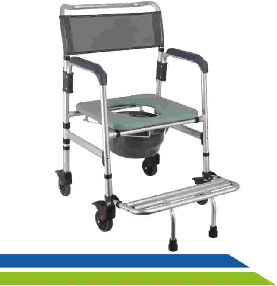 Cadeira de Banho Higiênica em Alumínio Dobrável Desmontável Idoso Adulto até 135kg Hidrolight Prata