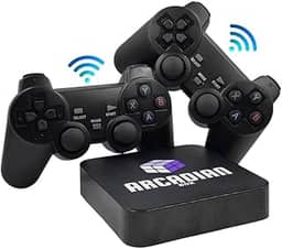 Game Retro Arcadian Box vários Consoles 2 Controles Joystick 128GB Arcade PS1 N64 Emulador Multijogos (2 controles sem fio)