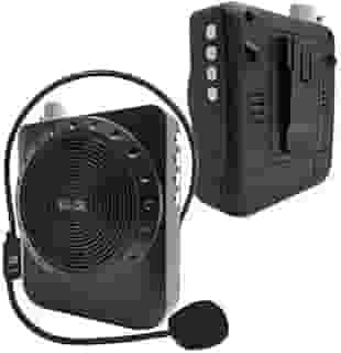 Amplificador de Voz Megafone Bluetooth KB-150 com Microfone de Cabeça, Rádio FM, Entrada USB/TF, Bateria Recarregável – Portátil, Ideal para Professores, Guias, Eventos (PRETO)