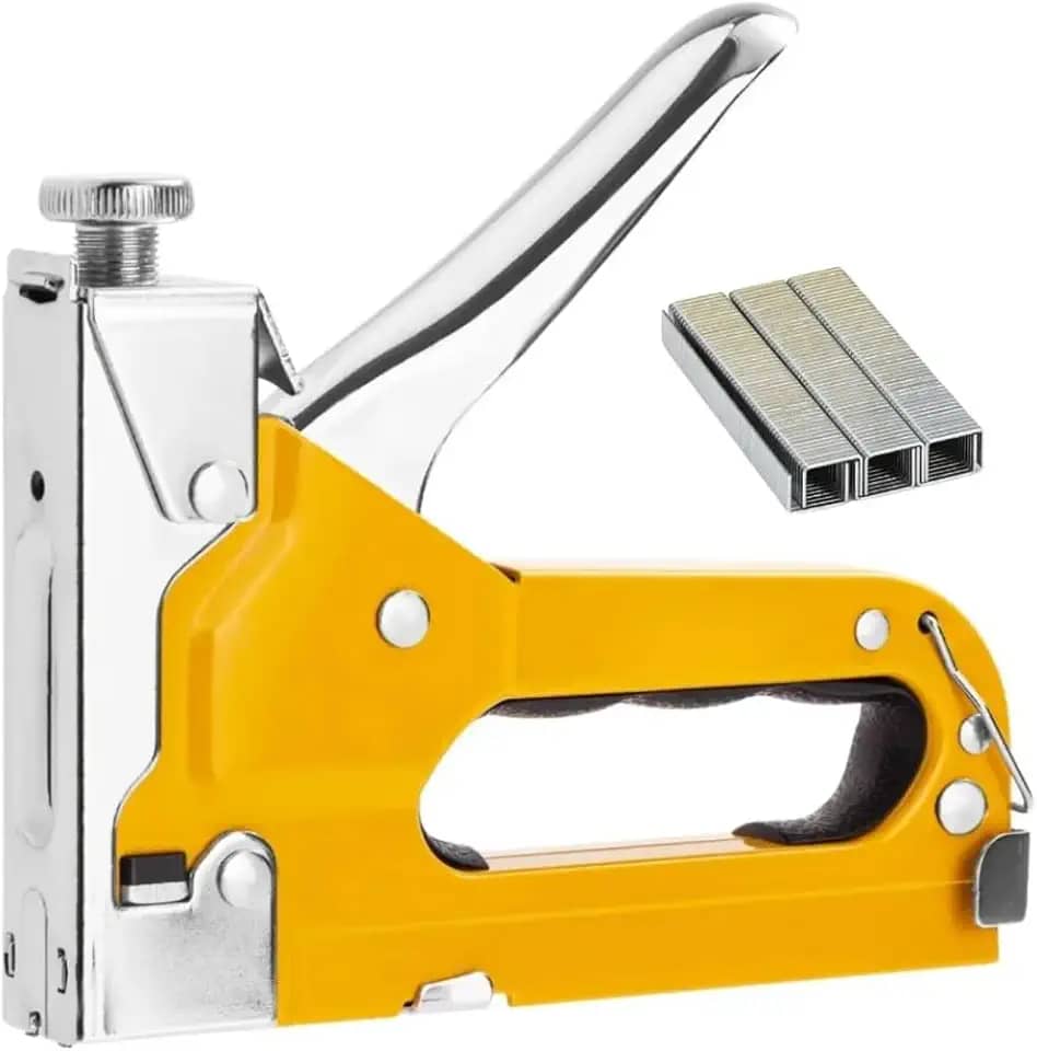 Grampeador de Tapeceiro Profissional Alumínio 4 a 14mm + 100 grampos