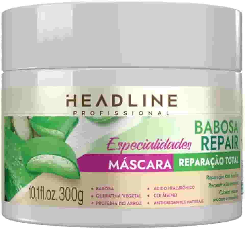 Máscara Babosa Repair - Reconstrução Profunda, Repõe Massa e Recupera Maciez - HEADLINE Especialidades - 300g