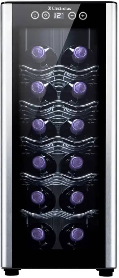 Adega Electrolux 12 garrafas Uma Porta Acabamento em Alumínio (ACB12)