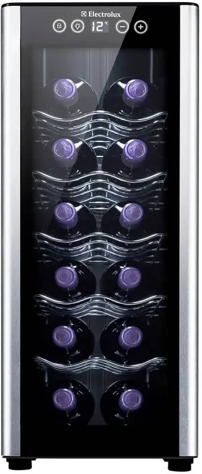 Adega Electrolux 12 garrafas Uma Porta Acabamento em Alumínio (ACB12)