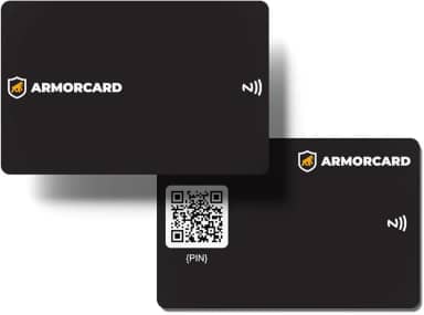 Gshield Cartão de Visita Digital ArmorCard compatível com NFC e QR Code, Compartilhe seus Dados de Contato Pessoais, Profissionais, Redes Sociais e Sites, Preto (1 Unidade)