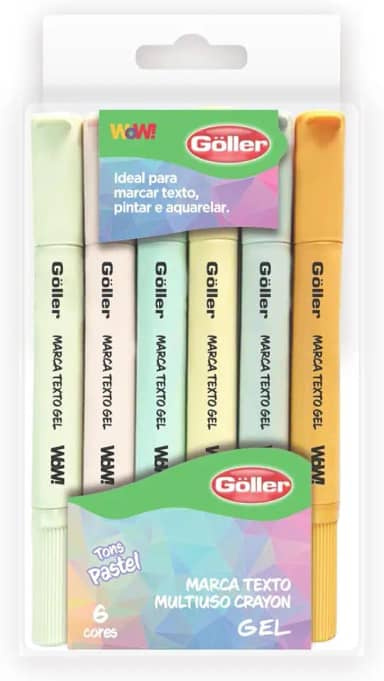 Marca Texto Gel Wow Pastel 6 unidades sortidas