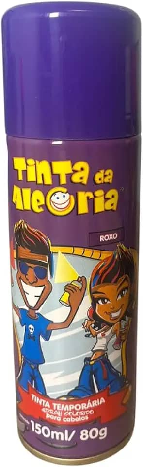 Tinta de Cabelo Temporária Spray Colorido – Sai com Água, Ideal para Carnaval, Festas e Fantasias – Uso Infantil e Adulto, Fácil Aplicação e Remoção (Roxa)