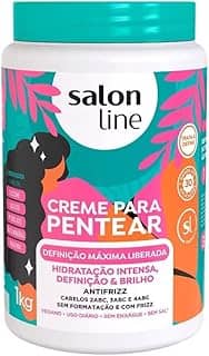 Salon Line, Creme de Pentear, Definição Máxima, Ação Hidratante, Brilho Intenso, Vegano - Cabelos Ondulados, Cacheados e Crespos, 1 Kg