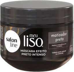 Salon Line, Máscara Matizadora, Meu Liso, Preta, Vegana - Cabelos Lisos, 300 g