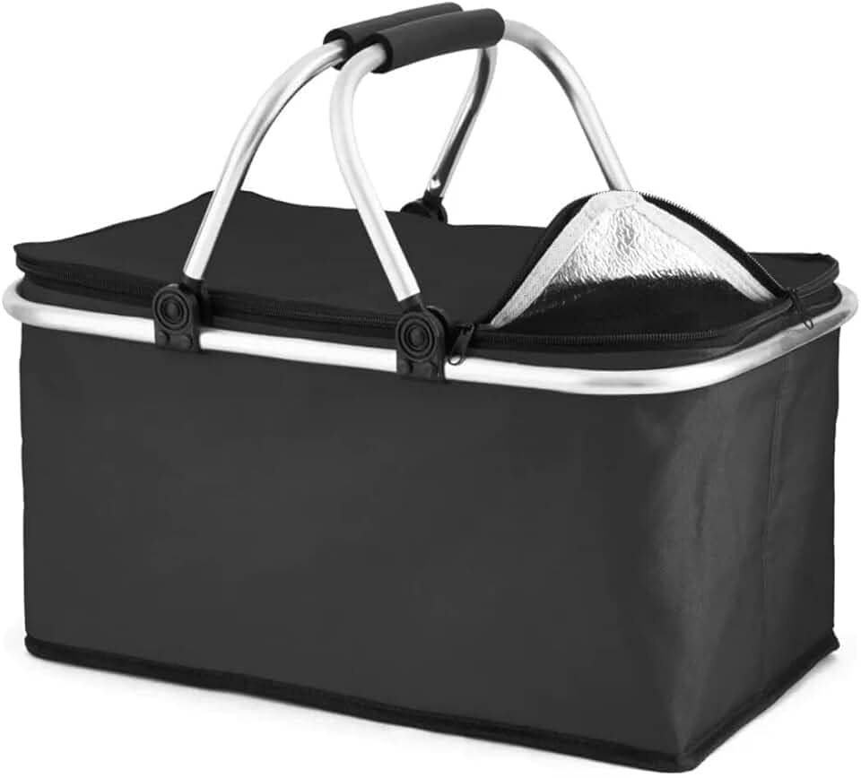 Bolsa Térmica Dobrável Cesto Grande De Piquenique 30l Viagem