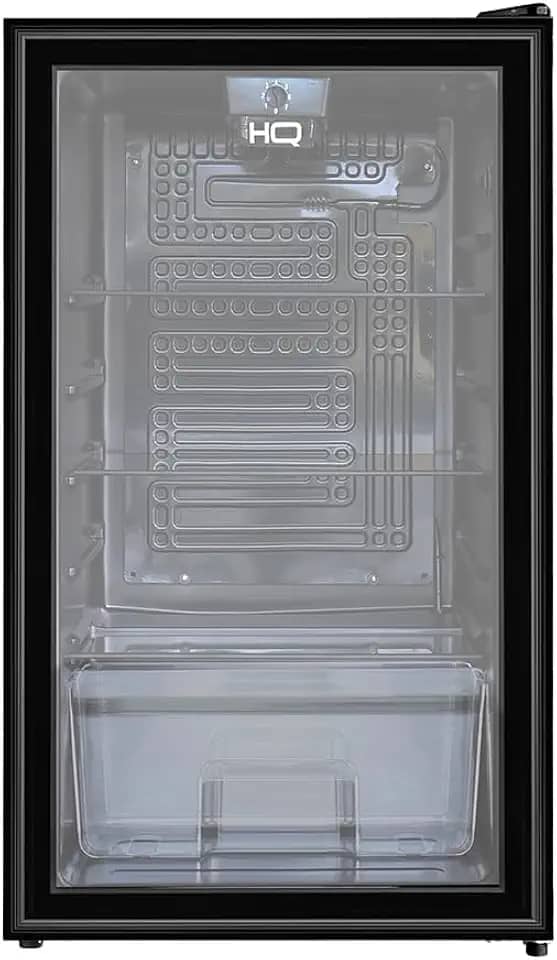 Frigobar Expositor Vertical HQ Vidro Duplo 95 Litros Preto HQ-95FBPV 127V