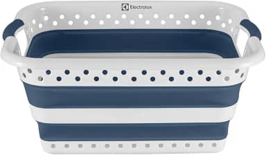 Cesto Dobrável para Roupas Electrolux, Branco com detalhes em azul