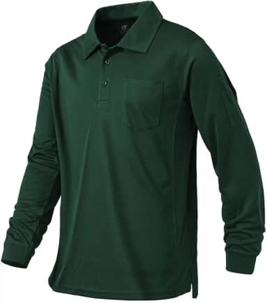 Camisa polo de manga comprida de qualidade - roupa de escritório de cor sólida com tecido absorvente de umidade